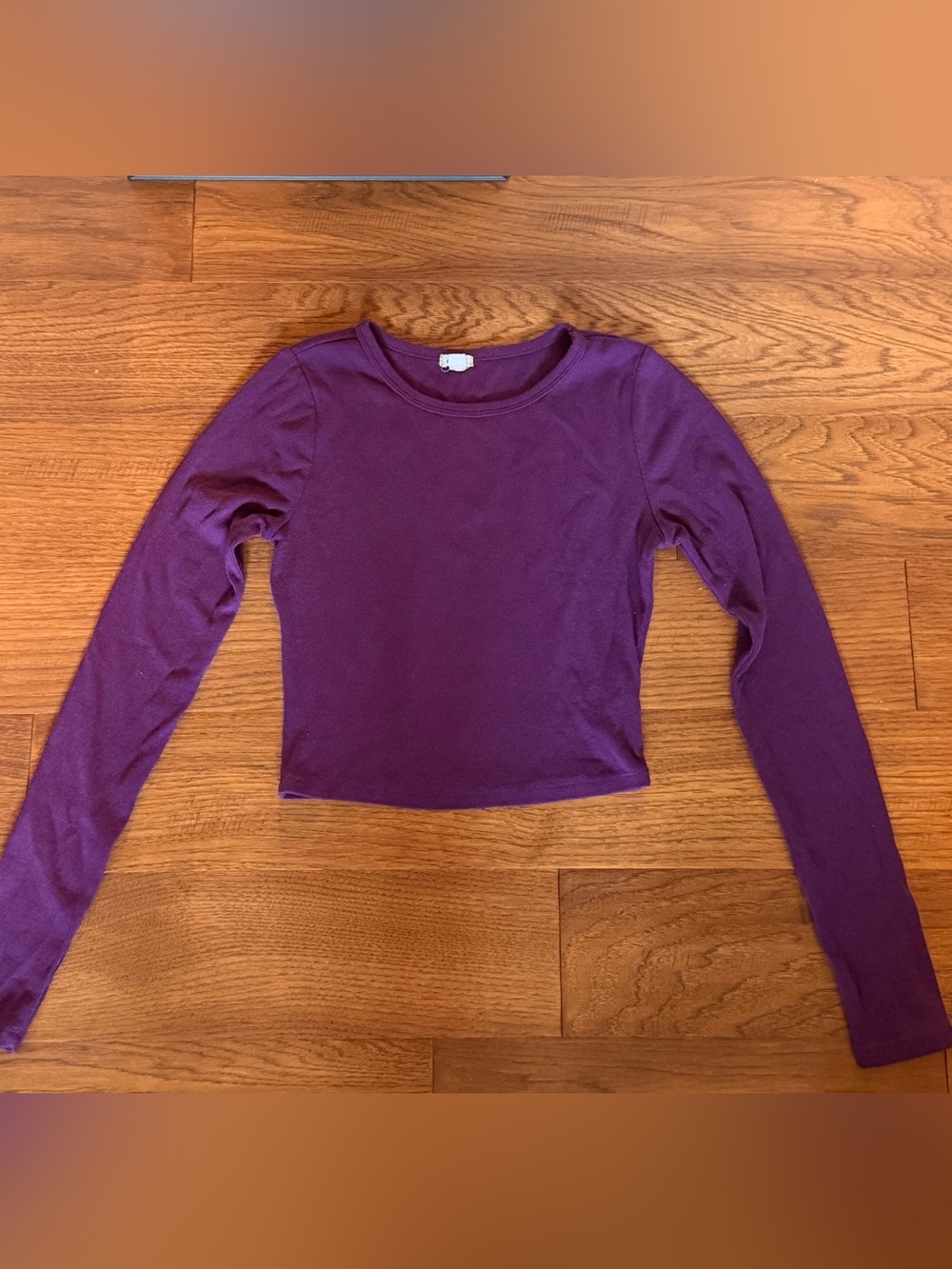 Garage Purple Long-Sleeve Crewneck Top